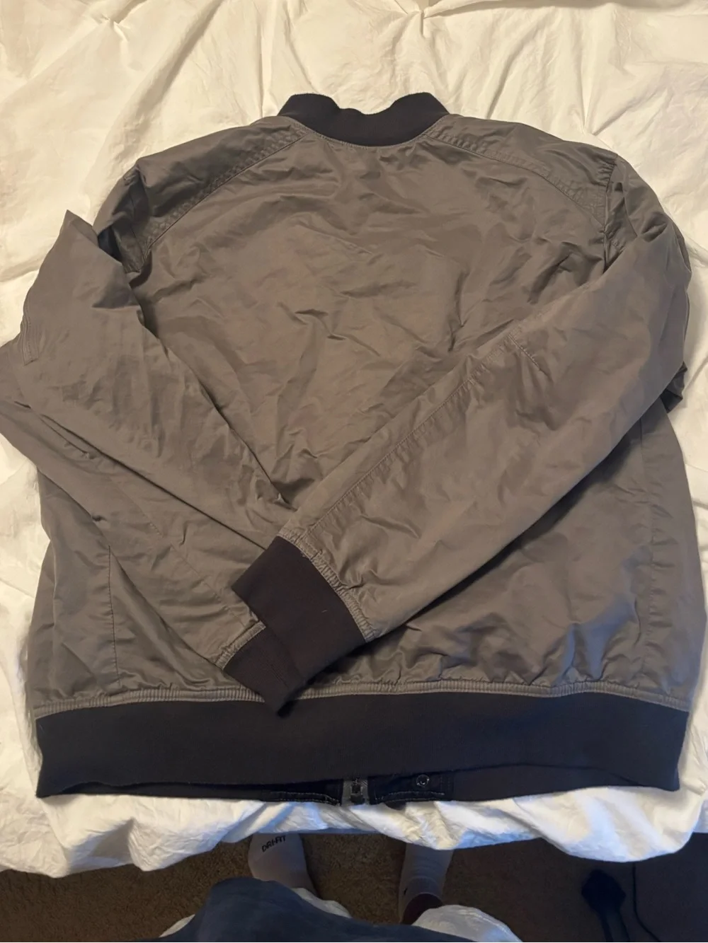 Banana Republic Taupe Bomber Jacket with Black Trim